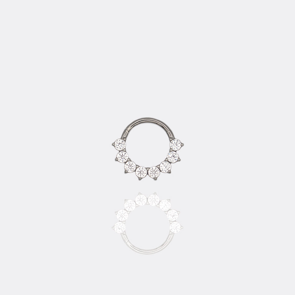 Celestial Blaze Silver Hoop