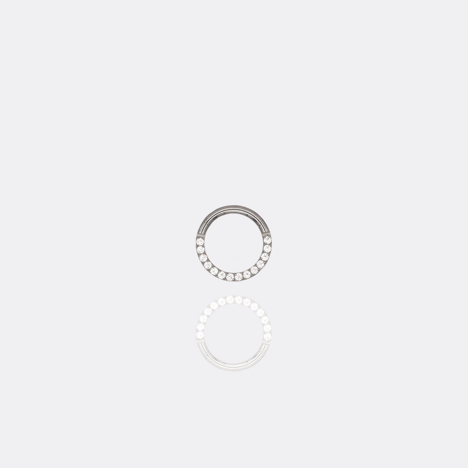Pavé Sparkler Silver Hoop