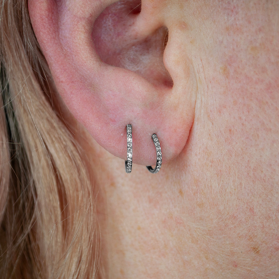 Classic Silver Pavé Hoop